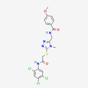 4-methoxy-N-{[4-methyl-5-({2-oxo-2-[(2,4,5-trichlorophenyl)amino]ethyl}sulfanyl)-4H-1,2,4-triazol-3-yl]methyl}benzamide