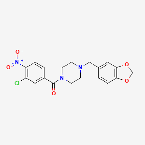 molecular formula C19H18ClN3O5 B3523203 1-(1,3-benzodioxol-5-ylmethyl)-4-(3-chloro-4-nitrobenzoyl)piperazine 