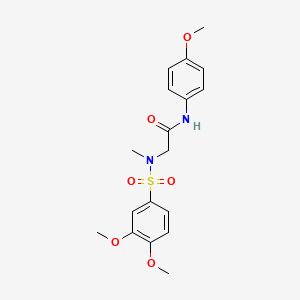 molecular formula C18H22N2O6S B3523208 N~2~-[(3,4-dimethoxyphenyl)sulfonyl]-N~1~-(4-methoxyphenyl)-N~2~-methylglycinamide 