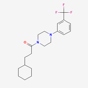 3-CYCLOHEXYL-1-{4-[3-(TRIFLUOROMETHYL)PHENYL]PIPERAZINO}-1-PROPANONE