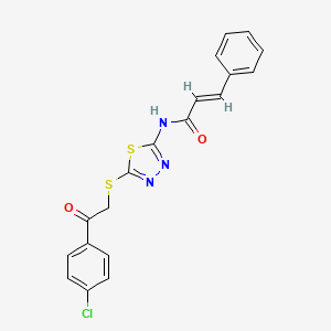 (2E)-N-(5-{[2-(4-chlorophenyl)-2-oxoethyl]sulfanyl}-1,3,4-thiadiazol-2-yl)-3-phenylprop-2-enamide