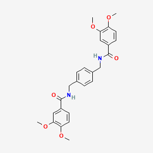 molecular formula C26H28N2O6 B3523266 N,N'-[1,4-phenylenebis(methylene)]bis(3,4-dimethoxybenzamide) 