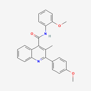 molecular formula C25H22N2O3 B3523268 N-(2-methoxyphenyl)-2-(4-methoxyphenyl)-3-methylquinoline-4-carboxamide 