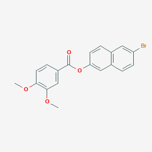 molecular formula C19H15BrO4 B3523280 6-bromo-2-naphthyl 3,4-dimethoxybenzoate 