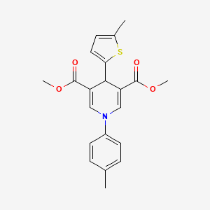 molecular formula C21H21NO4S B3523284 dimethyl 1-(4-methylphenyl)-4-(5-methyl-2-thienyl)-1,4-dihydro-3,5-pyridinedicarboxylate 