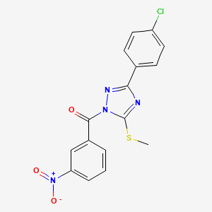 molecular formula C16H11ClN4O3S B3523294 [3-(4-Chlorophenyl)-5-methylsulfanyl-1,2,4-triazol-1-yl]-(3-nitrophenyl)methanone 