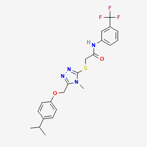 2-[(4-methyl-5-{[4-(propan-2-yl)phenoxy]methyl}-4H-1,2,4-triazol-3-yl)sulfanyl]-N-[3-(trifluoromethyl)phenyl]acetamide