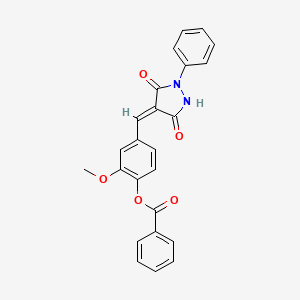 [4-[(E)-(3,5-dioxo-1-phenylpyrazolidin-4-ylidene)methyl]-2-methoxyphenyl] benzoate