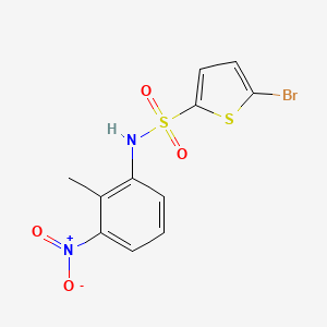 molecular formula C11H9BrN2O4S2 B3523333 5-bromo-N-(2-methyl-3-nitrophenyl)thiophene-2-sulfonamide 