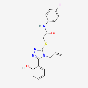 molecular formula C19H17IN4O2S B3523338 2-{[4-allyl-5-(2-hydroxyphenyl)-4H-1,2,4-triazol-3-yl]thio}-N-(4-iodophenyl)acetamide 