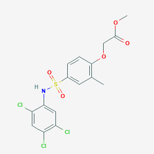 molecular formula C16H14Cl3NO5S B3523357 methyl (2-methyl-4-{[(2,4,5-trichlorophenyl)amino]sulfonyl}phenoxy)acetate 