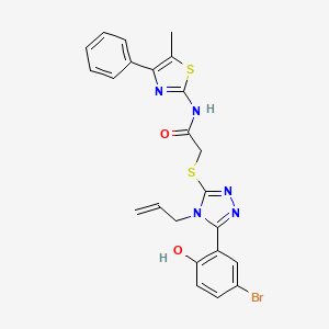 molecular formula C23H20BrN5O2S2 B3523361 2-{[4-allyl-5-(5-bromo-2-hydroxyphenyl)-4H-1,2,4-triazol-3-yl]thio}-N-(5-methyl-4-phenyl-1,3-thiazol-2-yl)acetamide 