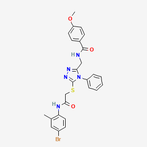 N-{[5-({2-[(4-bromo-2-methylphenyl)amino]-2-oxoethyl}sulfanyl)-4-phenyl-4H-1,2,4-triazol-3-yl]methyl}-4-methoxybenzamide