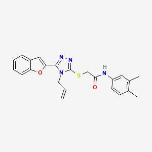 2-{[5-(1-benzofuran-2-yl)-4-(prop-2-en-1-yl)-4H-1,2,4-triazol-3-yl]sulfanyl}-N-(3,4-dimethylphenyl)acetamide