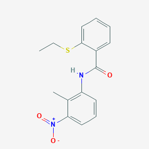 molecular formula C16H16N2O3S B3523395 2-(ethylsulfanyl)-N-(2-methyl-3-nitrophenyl)benzamide 