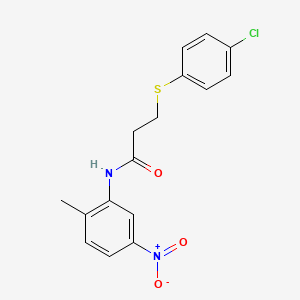 3-[(4-chlorophenyl)thio]-N-(2-methyl-5-nitrophenyl)propanamide