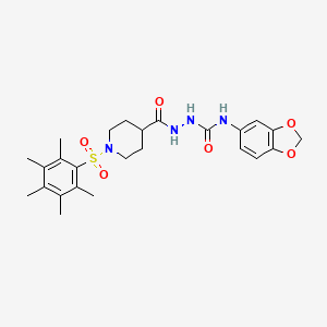 molecular formula C25H32N4O6S B3523444 N-1,3-benzodioxol-5-yl-2-({1-[(pentamethylphenyl)sulfonyl]-4-piperidinyl}carbonyl)hydrazinecarboxamide 