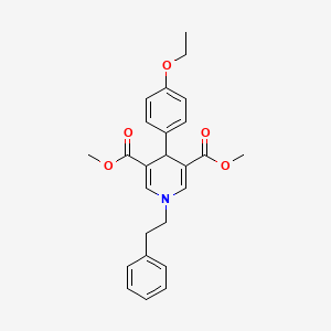 molecular formula C25H27NO5 B3523452 dimethyl 4-(4-ethoxyphenyl)-1-(2-phenylethyl)-1,4-dihydro-3,5-pyridinedicarboxylate 