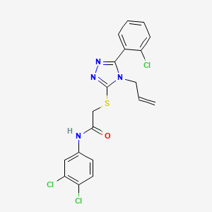 molecular formula C19H15Cl3N4OS B3523468 2-{[4-allyl-5-(2-chlorophenyl)-4H-1,2,4-triazol-3-yl]thio}-N-(3,4-dichlorophenyl)acetamide 