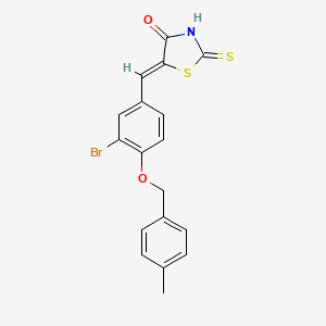 (5Z)-5-[[3-bromo-4-[(4-methylphenyl)methoxy]phenyl]methylidene]-2-sulfanylidene-1,3-thiazolidin-4-one