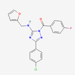 molecular formula C20H14ClFN4O2 B3523509 3-(4-Chlorophenyl)-1-(4-fluorobenzoyl)-N-[(furan-2-YL)methyl]-1H-1,2,4-triazol-5-amine 