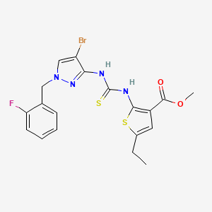 methyl 2-[({[4-bromo-1-(2-fluorobenzyl)-1H-pyrazol-3-yl]amino}carbonothioyl)amino]-5-ethyl-3-thiophenecarboxylate