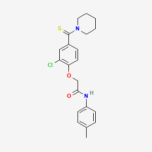 molecular formula C21H23ClN2O2S B3523542 2-[2-chloro-4-(piperidine-1-carbothioyl)phenoxy]-N-(4-methylphenyl)acetamide 