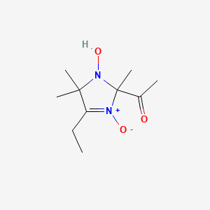 molecular formula C10H18N2O3 B3523566 1-(5-Ethyl-3-hydroxy-2,4,4-trimethyl-1-oxidoimidazol-1-ium-2-yl)ethanone 