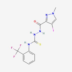 2-[(4-iodo-1-methyl-1H-pyrazol-3-yl)carbonyl]-N-[2-(trifluoromethyl)phenyl]hydrazinecarbothioamide