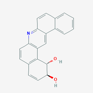 molecular formula C21H15NO2 B035236 (+-)-trans-1,2-Dihydroxy-1,2-dihydrodibenz(a,j)acridine CAS No. 105467-75-2