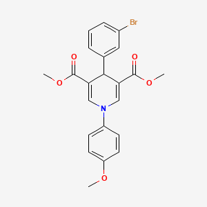 molecular formula C22H20BrNO5 B3523626 dimethyl 4-(3-bromophenyl)-1-(4-methoxyphenyl)-1,4-dihydro-3,5-pyridinedicarboxylate 