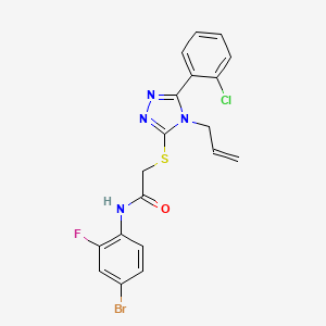 molecular formula C19H15BrClFN4OS B3523645 N-(4-bromo-2-fluorophenyl)-2-[[5-(2-chlorophenyl)-4-prop-2-enyl-1,2,4-triazol-3-yl]sulfanyl]acetamide 