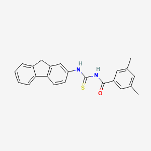 molecular formula C23H20N2OS B3523652 N-(9H-fluoren-2-ylcarbamothioyl)-3,5-dimethylbenzamide 