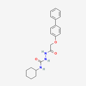 molecular formula C21H25N3O3 B3523670 2-[(4-biphenylyloxy)acetyl]-N-cyclohexylhydrazinecarboxamide 