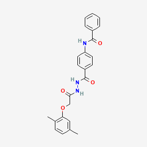 molecular formula C24H23N3O4 B3523682 N-[4-({2-[(2,5-dimethylphenoxy)acetyl]hydrazino}carbonyl)phenyl]benzamide 