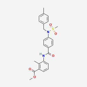 molecular formula C25H26N2O5S B3523781 methyl 2-methyl-3-({4-[(4-methylbenzyl)(methylsulfonyl)amino]benzoyl}amino)benzoate 