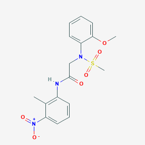 molecular formula C17H19N3O6S B3523784 N~2~-(2-methoxyphenyl)-N~1~-(2-methyl-3-nitrophenyl)-N~2~-(methylsulfonyl)glycinamide 