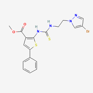 molecular formula C18H17BrN4O2S2 B3523795 methyl 2-[({[2-(4-bromo-1H-pyrazol-1-yl)ethyl]amino}carbonothioyl)amino]-5-phenyl-3-thiophenecarboxylate 