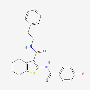 molecular formula C24H23FN2O2S B3523809 2-[(4-fluorobenzoyl)amino]-N-(2-phenylethyl)-4,5,6,7-tetrahydro-1-benzothiophene-3-carboxamide 