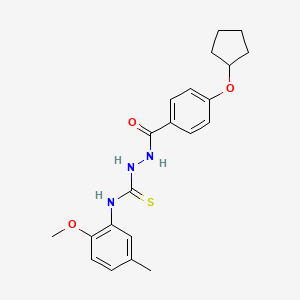 2-[4-(cyclopentyloxy)benzoyl]-N-(2-methoxy-5-methylphenyl)hydrazinecarbothioamide