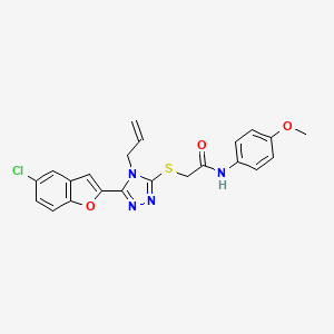 molecular formula C22H19ClN4O3S B3523831 2-{[5-(5-chloro-1-benzofuran-2-yl)-4-(prop-2-en-1-yl)-4H-1,2,4-triazol-3-yl]sulfanyl}-N-(4-methoxyphenyl)acetamide 