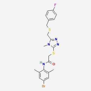 N-(4-bromo-2,6-dimethylphenyl)-2-[[5-[(4-fluorophenyl)methylsulfanylmethyl]-4-methyl-1,2,4-triazol-3-yl]sulfanyl]acetamide