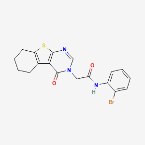 molecular formula C18H16BrN3O2S B3523863 N-(2-bromophenyl)-2-(4-oxo-5,6,7,8-tetrahydro[1]benzothieno[2,3-d]pyrimidin-3(4H)-yl)acetamide 