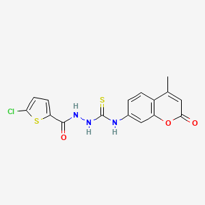 2-[(5-chloro-2-thienyl)carbonyl]-N-(4-methyl-2-oxo-2H-chromen-7-yl)hydrazinecarbothioamide