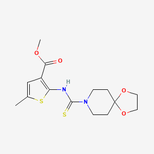 methyl 2-[(1,4-dioxa-8-azaspiro[4.5]dec-8-ylcarbonothioyl)amino]-5-methyl-3-thiophenecarboxylate