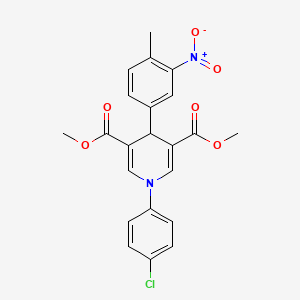 molecular formula C22H19ClN2O6 B3523911 dimethyl 1-(4-chlorophenyl)-4-(4-methyl-3-nitrophenyl)-1,4-dihydro-3,5-pyridinedicarboxylate 