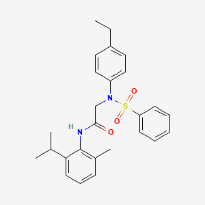 molecular formula C26H30N2O3S B3523934 N~2~-(4-ethylphenyl)-N~1~-(2-isopropyl-6-methylphenyl)-N~2~-(phenylsulfonyl)glycinamide 