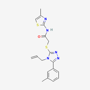 2-{[5-(3-methylphenyl)-4-(prop-2-en-1-yl)-4H-1,2,4-triazol-3-yl]sulfanyl}-N-(4-methyl-1,3-thiazol-2-yl)acetamide