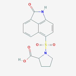 molecular formula C16H14N2O5S B352395 1-((2-Oxo-1,2-dihydrobenzo[cd]indol-6-yl)sulfonyl)pyrrolidine-2-carboxylic acid CAS No. 1009164-76-4