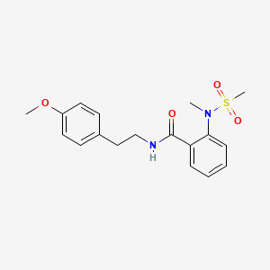 molecular formula C18H22N2O4S B3523950 N-[2-(4-methoxyphenyl)ethyl]-2-[methyl(methylsulfonyl)amino]benzamide 